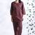 Wine everyday wear cotton co-ord set for women