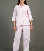 Pink solid cotton co-ord set for women