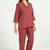 Red checks printed cotton co-ord set for women