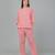 Red checks printed cotton co-ord set for women