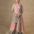 Pink georgette embroidered sequins mirror work palazzo suit