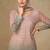 Pink georgette embroidered sequins mirror work palazzo suit
