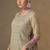 Light yellow georgette embroidered sequins mirror work palazzo suit