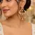 Floral Meenakari Polki Chand Earrings
