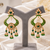 Royal meenakari polki chand earrings