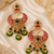 Heritage meenakari polki chand earrings