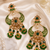 Royal meenakari polki chand earrings