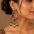Heritage meenakari polki chand earrings