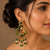 Royal meenakari polki chand earrings
