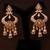 Floral Meenakari Polki Chand Earrings