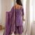 Lavender color  vichitra silk embroidered farshi suit set