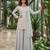 Grey premium chinon beads work palazzo suit set with dupatta