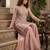 Pink premium chinon beads work palazzo suit set with dupatta
