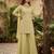 Green premium chinon beads work palazzo suit set with dupatta