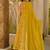 Yellow muslin digital print anarkali suit set with dupatta