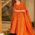Orange muslin digital print anarkali suit set with dupatta