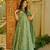 Green muslin digital print anarkali suit set with dupatta
