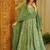 Green muslin digital print anarkali suit set with dupatta
