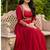 Dark red embroidery cotton  anarkali suit