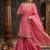 Rose pink embroidery chinnon silk blend  sharara suit set
