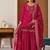Rani pink embroidery silk blend  sharara suit set