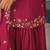 Rani pink embroidery silk blend  sharara suit set