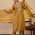 mustard blended cotton festive kurta set
