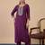 purple blended cotton festive kurta set
