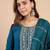 teal blended cotton festive kurta set