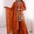 orange silk festive kurta set