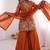 orange silk festive kurta set