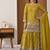 Mustard yellow embroidery silk blend  sharara suit set