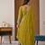 Mustard yellow embroidery silk blend  sharara suit set