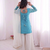 sky-blue silk festive kurta set