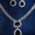 Black stones american diamond necklace set