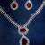 Red stones american diamond necklace set