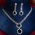Emerald green stones american diamond necklace set