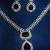Emerald green stones american diamond necklace set