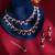 Ruby red stones american diamond necklace set