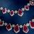 Ruby red stones american diamond necklace set