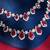 Ruby red stones american diamond necklace set