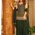 Dark green embroidery faux georgette sharara suit set