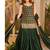 Dark green embroidery faux georgette sharara suit set