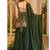 Dark green embroidery faux georgette sharara suit set
