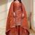 orange chinon festive kurta set