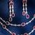 Ruby red stones american diamond necklace set
