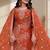 orange chinon festive kurta set