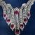 Ruby red stones american diamond choker set