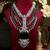Emerald green stones american diamond royal necklace set