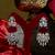 Red stones american diamond royal necklace set